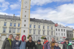 Žáci na náměstí v Litovli.