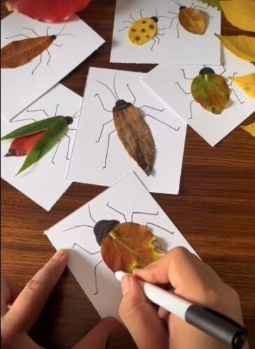Tvoření - hmyz z listů