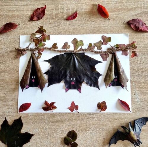 Netopýrovník - tvoření z listí