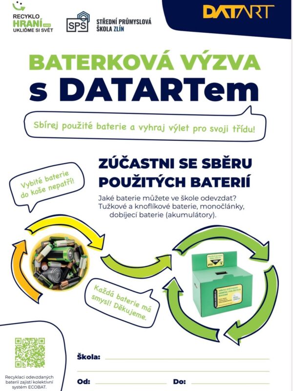 Zapojte se s námi do Baterkové výzvy s DATARTem! 🔋♻️ Zapojte se s námi do Baterkové výzvy s DATARTem! 🔋♻️
